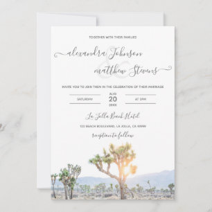 Modern Elegant Photo Joshua Tree Boho Wedding Invitation