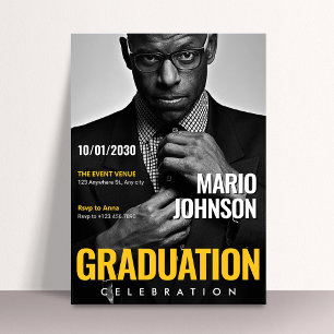 Modern Elegant Photo Magazine Cover Graduation Invitation