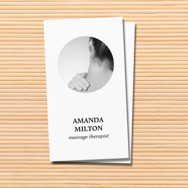 Modern Elegant Photo Massage Therapist Business Ca Business Card (Creator Uploaded)