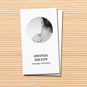 Modern Elegant Photo Massage Therapist Business Ca Card
