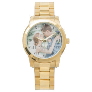 Modern Elegant Photo Newly Wed Wedding Watch