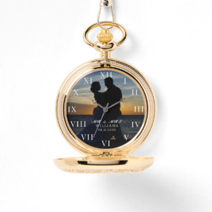 Modern Elegant Photo Newly Wed Wedding Watch