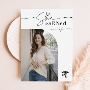 Modern Elegant Photo RN Graduation Invitation Postcard