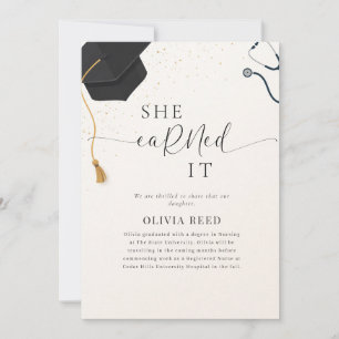 Modern Elegant Photo RN Nursing Graduation Announcement