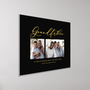 Modern elegant photo script grandfather gift foil  prints
