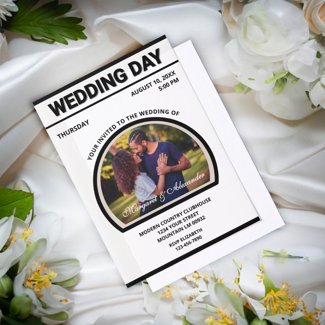 Modern Elegant Photo Simple Wedding Black White    Vellum Invitations (Modern Elegant Photo Simple Wedding Black White Vellum Invitation is  great to send to wedding guest)