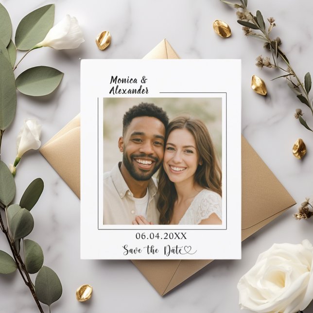 Modern elegant photo wedding budget Save the Date Flyer (Creator Uploaded)