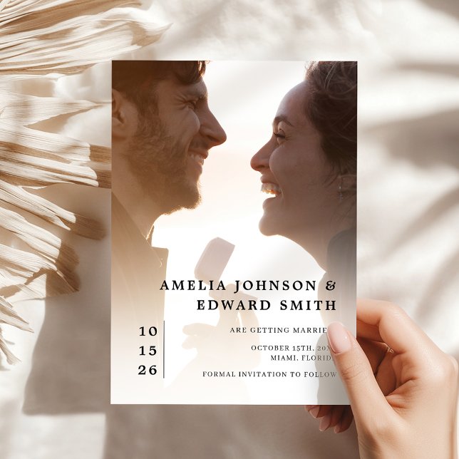 Modern Elegant Photo Wedding Classy Save the Date  Invitation (Creator Uploaded)