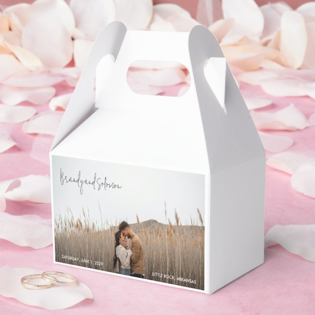 Modern Elegant Photo Wedding Favour Box (Wedding)