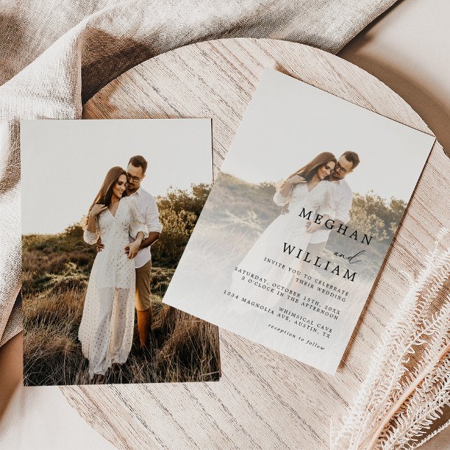 Modern Elegant Photo Wedding Invitation (Creator Uploaded)