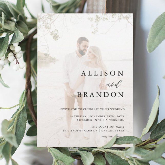 Modern Elegant Photo Wedding Invitation (Creator Uploaded)