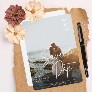 Modern Elegant Photo Wedding Save The Date