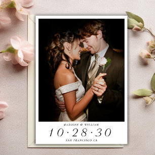 Modern Elegant Photo Wedding Save the Date Invitation
