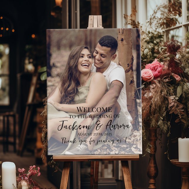 Modern elegant photo wedding welcome sign (Creator Uploaded)