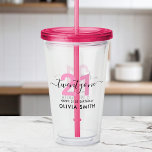 Modern Elegant Pink 21st Birthday Acrylic Tumbler<br><div class="desc">Create your own personalised 21st birthday acrylic tumbler. Great birthday gift featuring custom name and age in elegant modern typography and pink colour.</div>