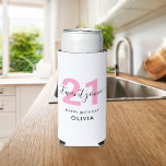 Modern Elegant Pink 21st Birthday Seltzer Can Cooler<br><div class="desc">Create your own personalised 21st birthday gift can cooler.</div>