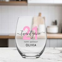 Modern Elegant Pink 21st Birthday