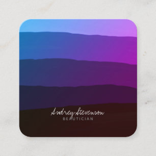 Modern Elegant Pink and Purple Degradation Square Business Card