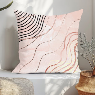 Modern Elegant Pink Bohemian Rose Gold  Cushion
