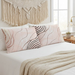 Modern Elegant Pink Bohemian Rose Gold Pillowcase