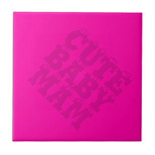 Modern elegant-pink design spring CUTE BABY MAM Ceramic Tile