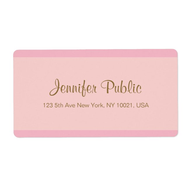Modern Elegant Pink Gold Script Trendy Template (Front)