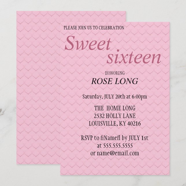 Modern, Elegant Pink Heart Save The Date (Front/Back)