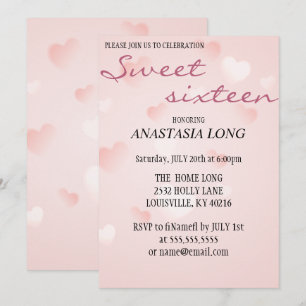 Modern, Elegant Pink Heart Save The Date