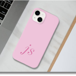 Modern Elegant Pink Monogram Initials Case-Mate iPhone 14 Case