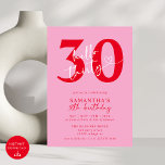 Modern Elegant Pink Red Hello 30th Birthday Party Invitation<br><div class="desc">Celebrate your milestone with style using our Modern Elegant Pink and Red Hello 30th Birthday Party Invitation! Featuring a vibrant blend of pink and red hues, this chic and sophisticated design perfectly captures the excitement of turning 30. With sleek typography and modern accents, this invitation sets the tone for a...</div>