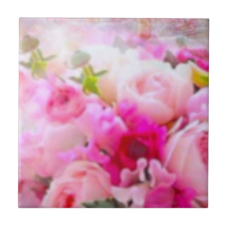 Modern elegant  -pink rose design   ceramic tile