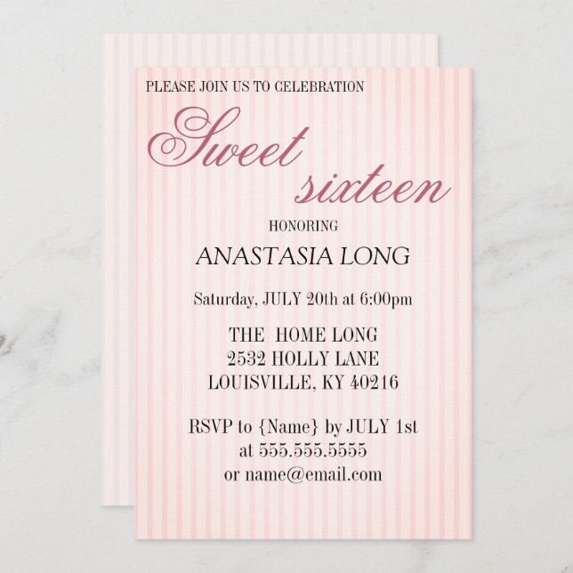 Modern, Elegant Pink Save The Date (Front/Back)