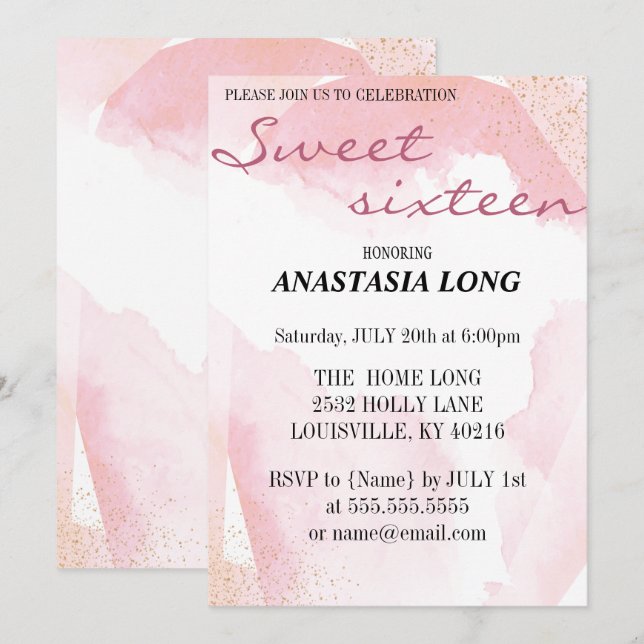 Modern, Elegant Pink Save The Date (Front/Back)