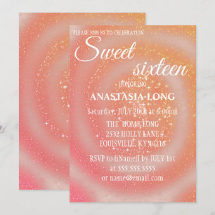 Modern, Elegant Pink Sparkly Save The Date
