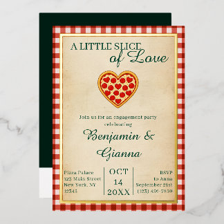 Modern Elegant Pizza Love Engagement Party