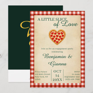 Modern Elegant Pizza Love Engagement Party Invitation