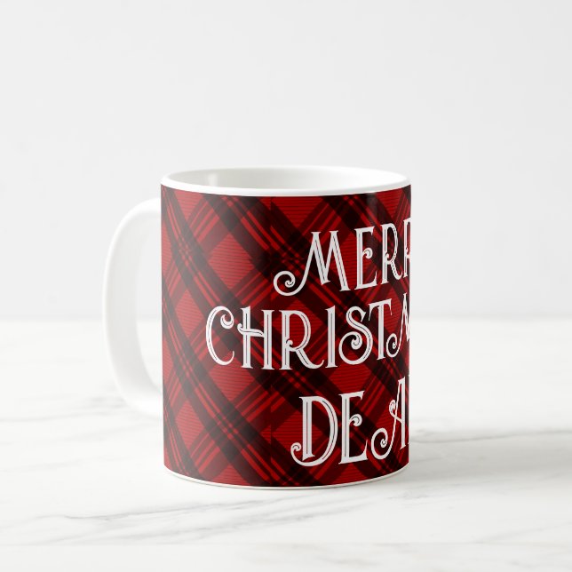 Modern & Elegant Plaid Coffee Mug (Front Left)