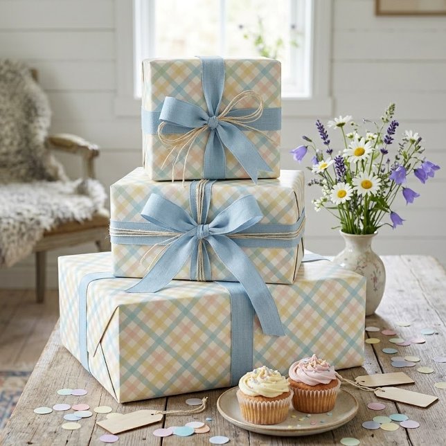 Modern Elegant Plaid Pattern Wrapping Paper (Creator Uploaded)