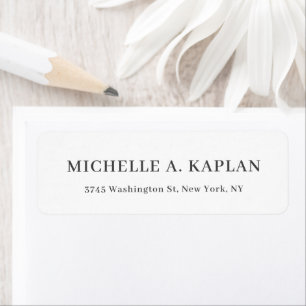 Modern Elegant Plain Minimalist Creative Return Address Label