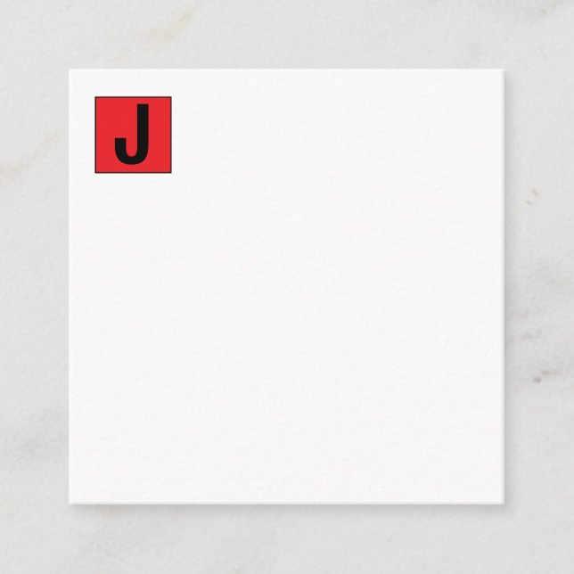 Modern Elegant Plain Professional Monogram Enclosure Card (Front)