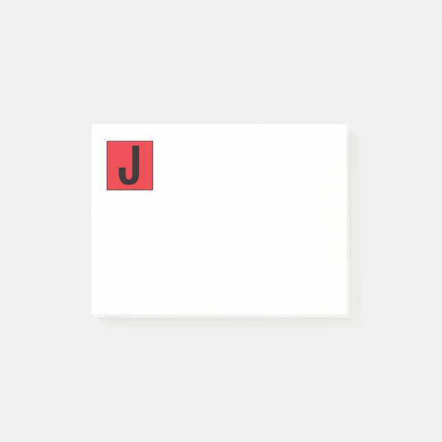Modern Elegant Plain Professional Monogram Post-it Notes (Front)