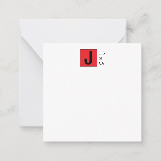Modern Elegant Plain Professional Name Monogram Card (Front)