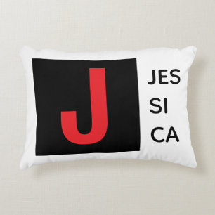 Modern Elegant Plain Professional Name Monogram Decorative Cushion