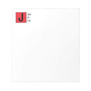 Modern Elegant Plain Professional Name Monogram Notepad