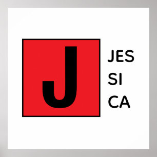 Modern Elegant Plain Professional Name Monogram Poster