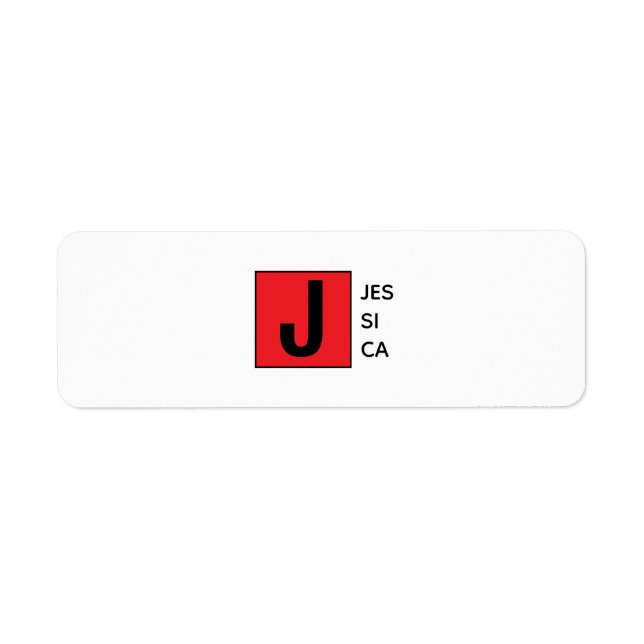 Modern Elegant Plain Professional Name Monogram Return Address Label (Front)