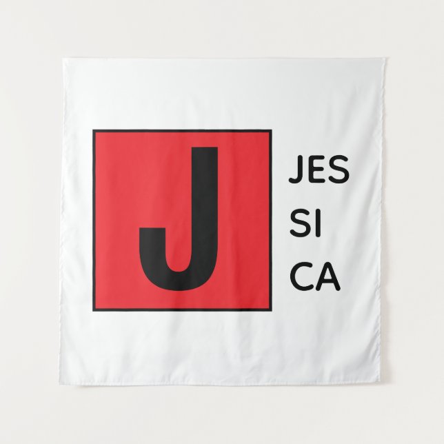 Modern Elegant Plain Professional Name Monogram Tapestry (Front)