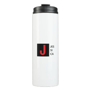 Modern Elegant Plain Professional Name Monogram Thermal Tumbler