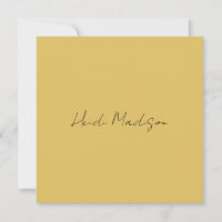 Modern Elegant Plain Simple Gold Colour Calligraph