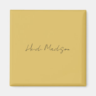 Modern Elegant Plain Simple Gold Colour Calligraph Magnet